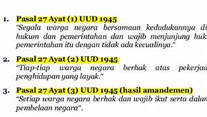 Isi Pasal 27 Ayat 2 Undang Undang Dasar 1945 Tentang